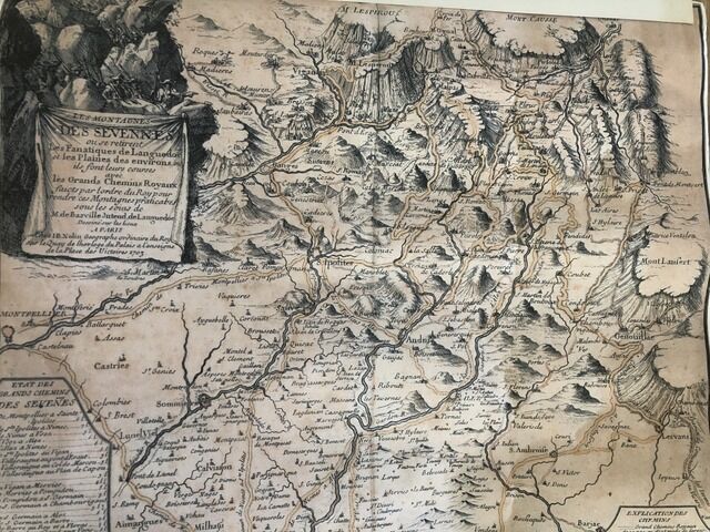 Old map of the Cévennes and GOLD Côtes d'Or