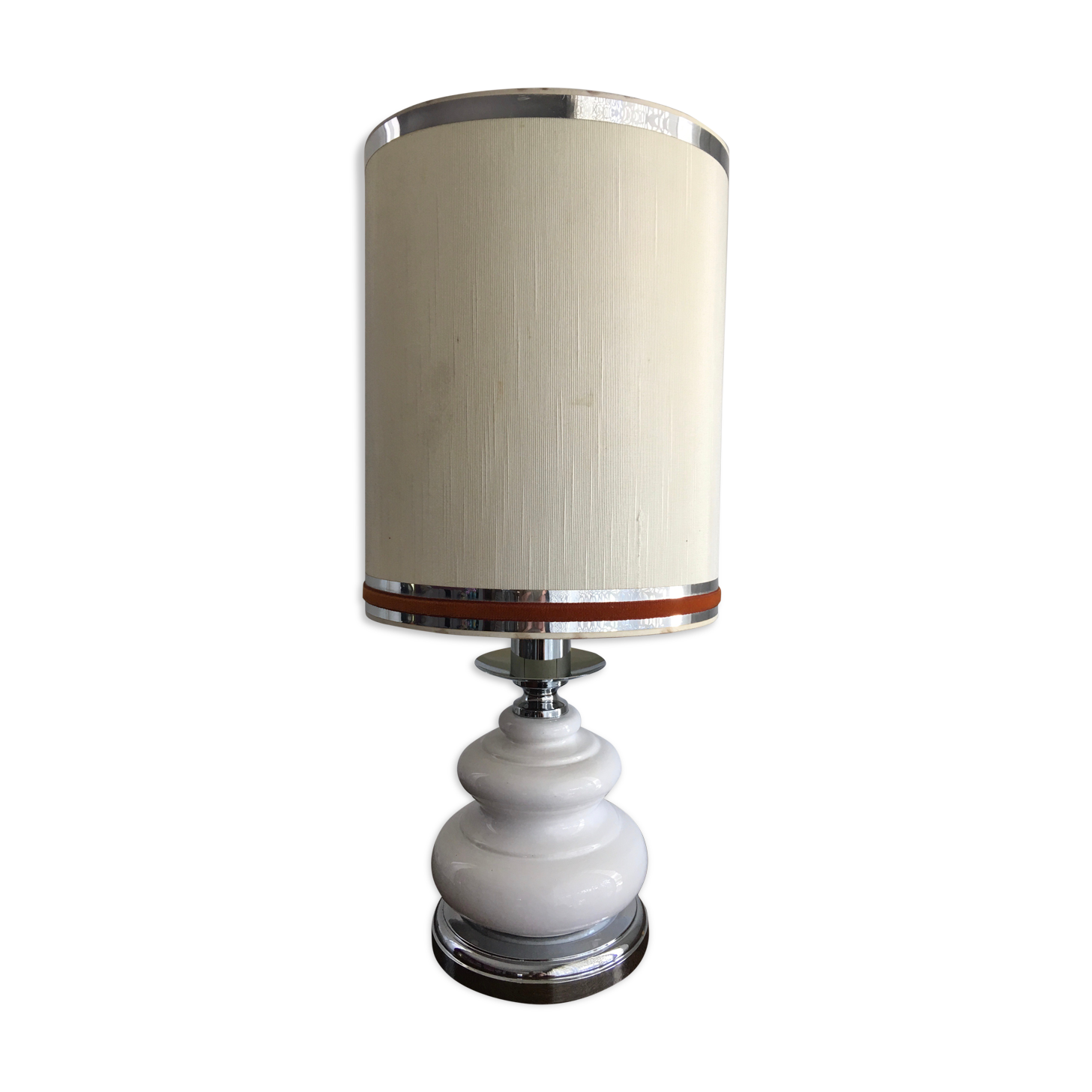 Chrome ceramic lamp 1970