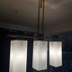 Three-light opaline pendant lamp by Maison Arlus, 1950