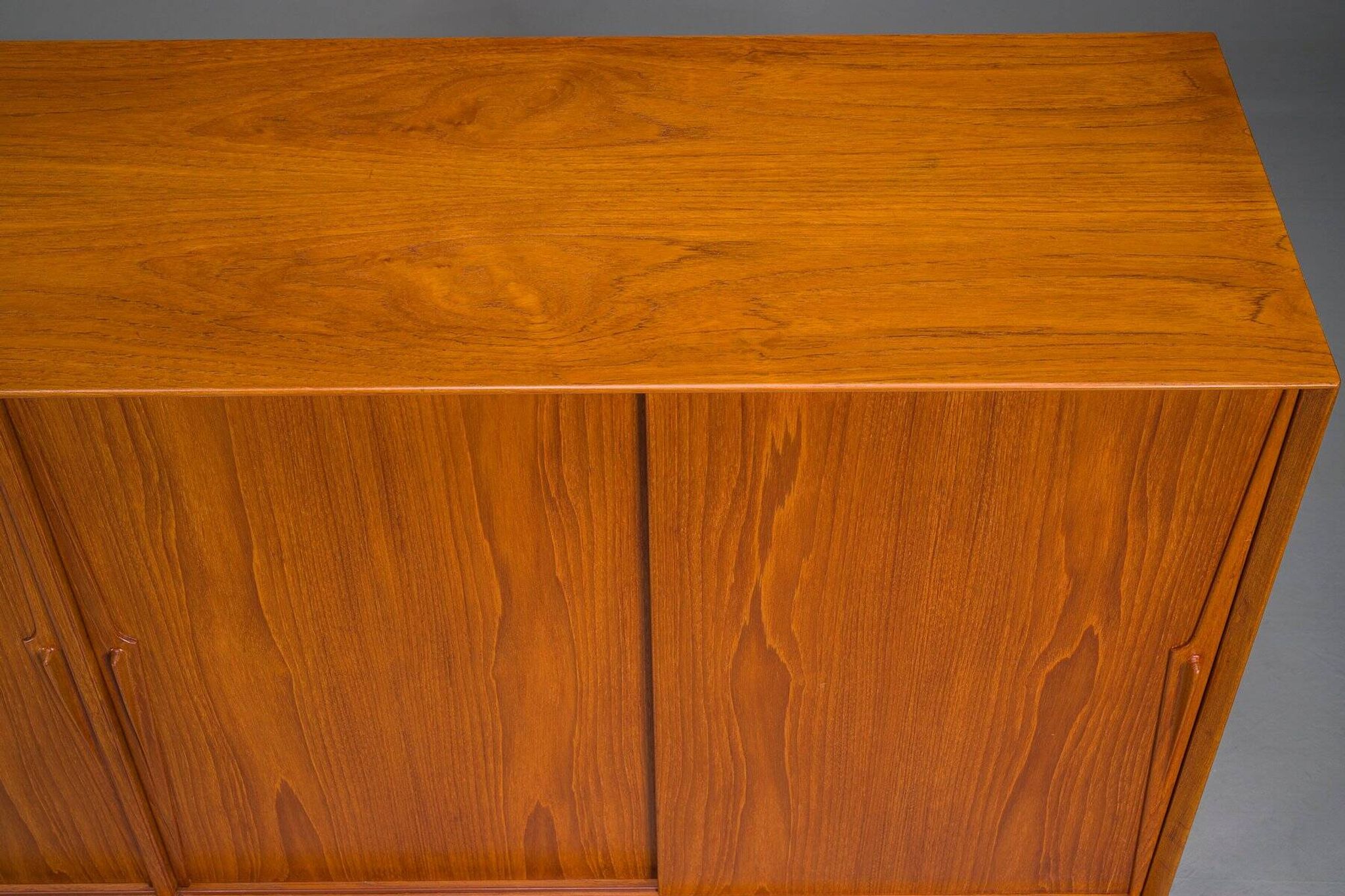 Model 19 teak highboard by Gunni Omann for Omann Jun, Denmark, 1960s