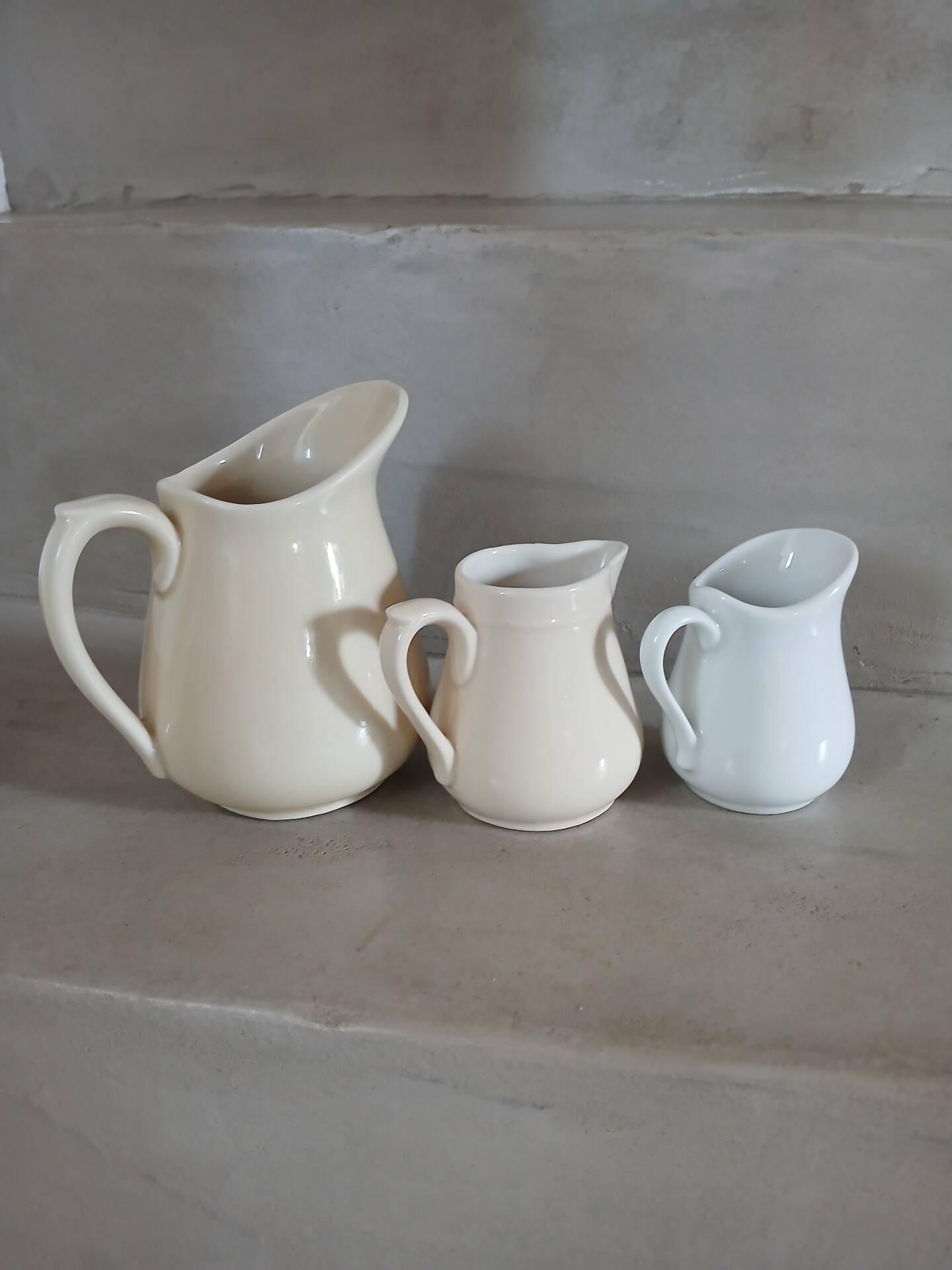 3 antique milk jugs/pitchers
