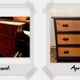 Commode noire et feuilles de cuivre