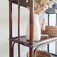 Etagère, bibliothèque en bois et rotin