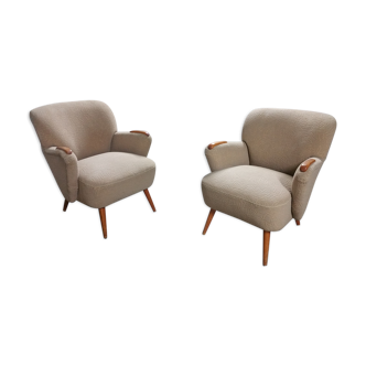 Pair of vintage 50s Danish armchairs