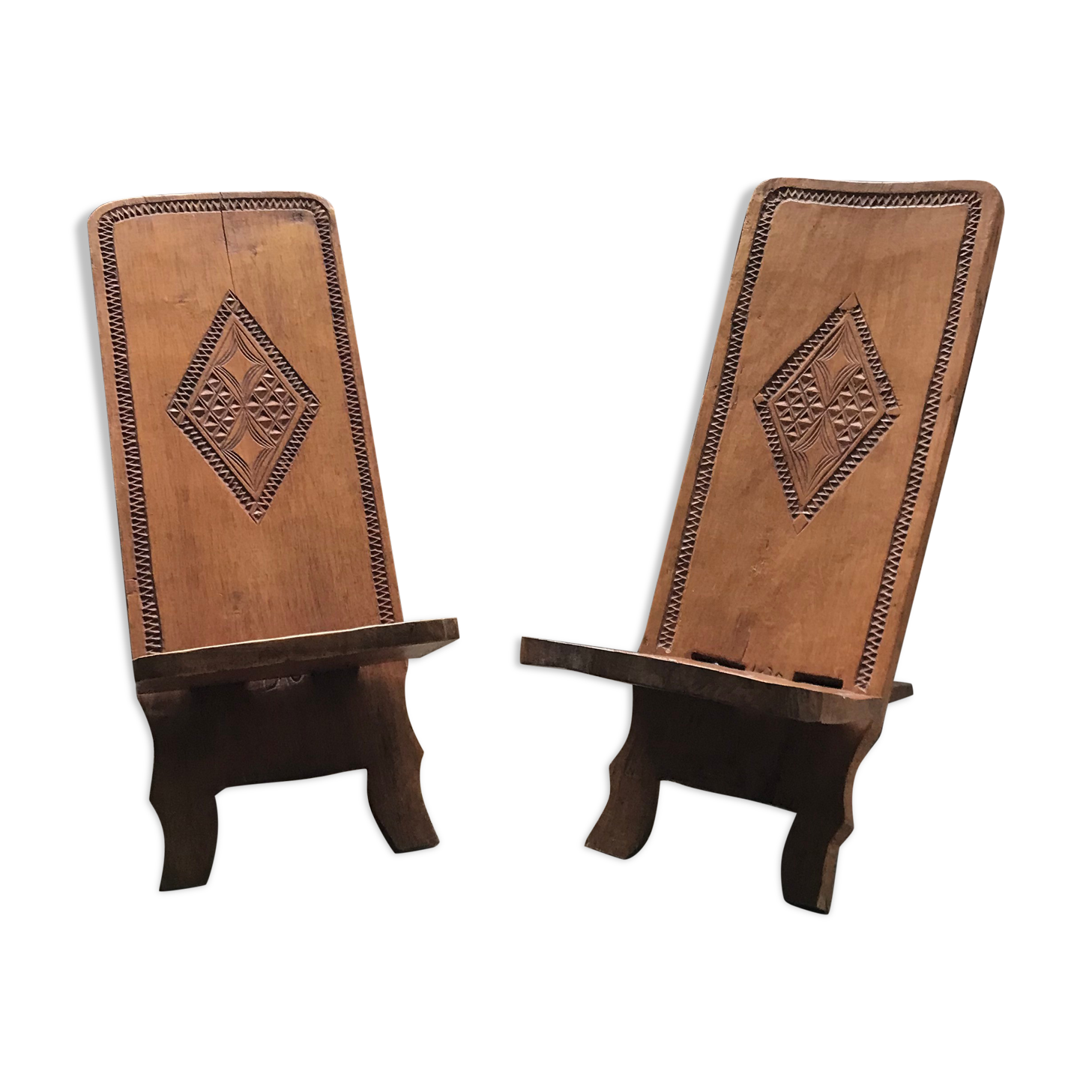 Hand Carved  Chairs, 1960s from Cuba 2 st