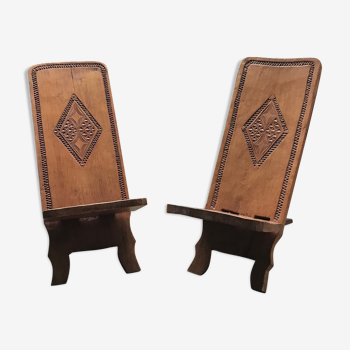 Hand Carved  Chairs, 1960s from Cuba 2 st