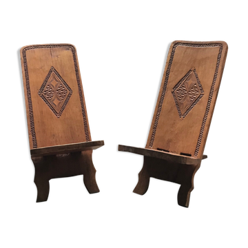 Hand Carved  Chairs, 1960s from Cuba 2 st
