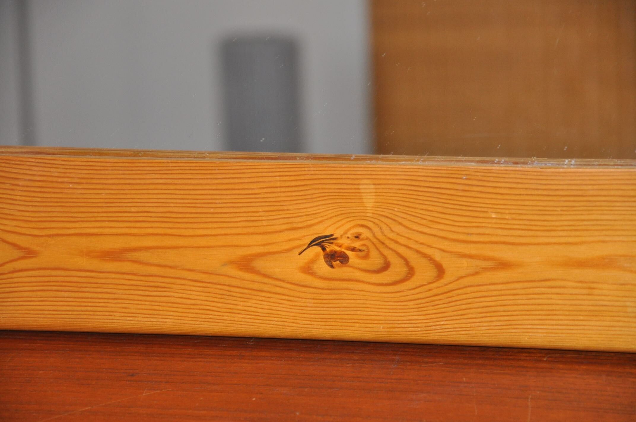 Wooden mirror 70s pine