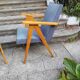 Pair of bridge armchairs with compass feet