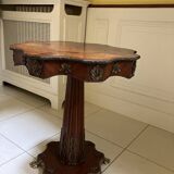 Marquetry pedestal table from the end of the 19th century