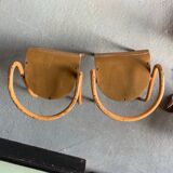 Set of 2 orange chairs child Jacques Hitier in wood & metal