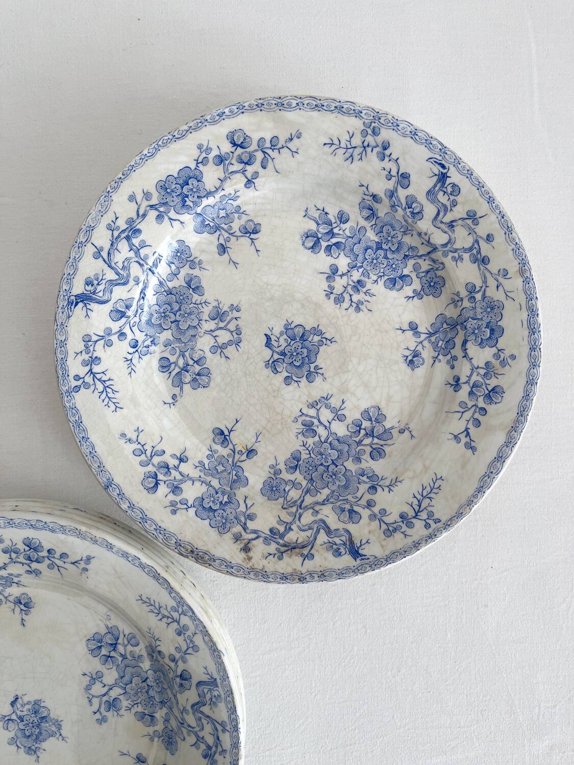 8 flat ironstone plates “Fleurette” Gien