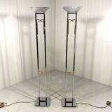 Arte Lumen floor lamps chrome & brass 1970’s, set of 2