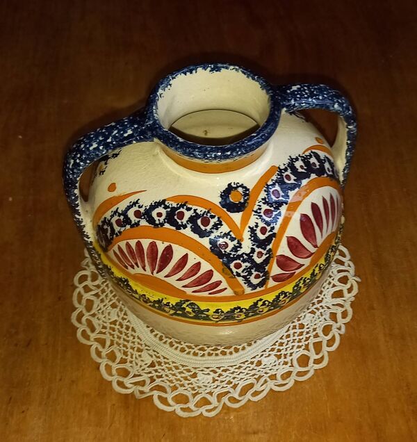 Vase  boule  à anses henriot quimper -15.5x15cm env.