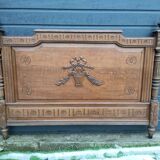 antique solid oak headboard