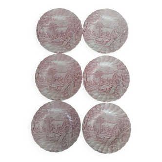 Alfred Meakin England Pink Dessert Plates