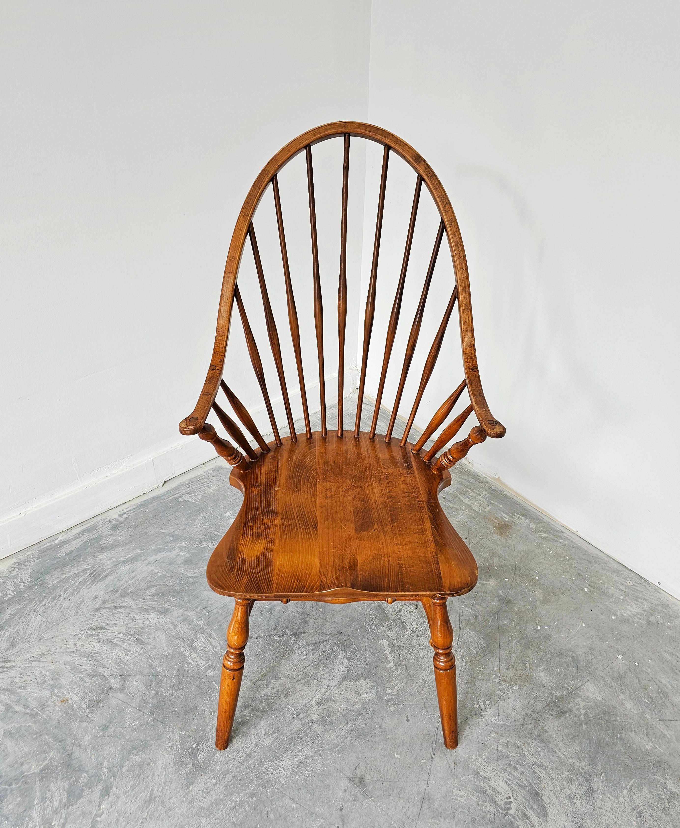 Windsor chair with high spindled back, beech, 1950s.