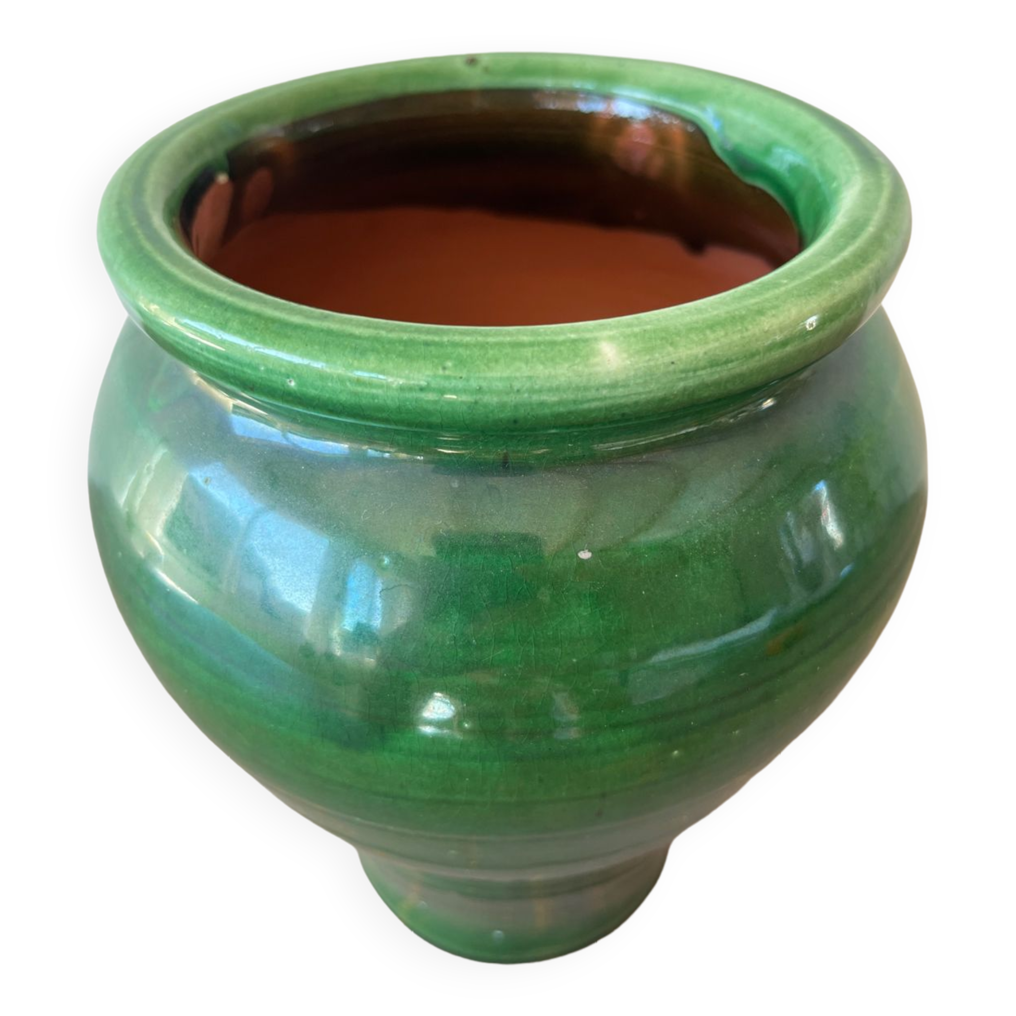 Glazed terracotta pot or vase