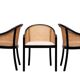 Chaises de salle à manger Ward Bennett en bois et en rotin, ensemble de 6