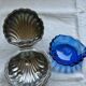 Shell butter dish blue