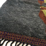 Moroccan Berber carpet Boujaad grey with colorful patterns 240x156cm