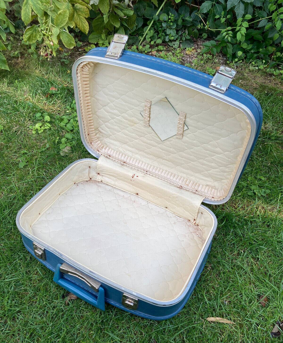 Blue vintage mini suitcase