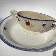 Mary Lou Digoin hollow dish blue edge diameter 25