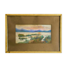 Old sunset painting painting early 20th century