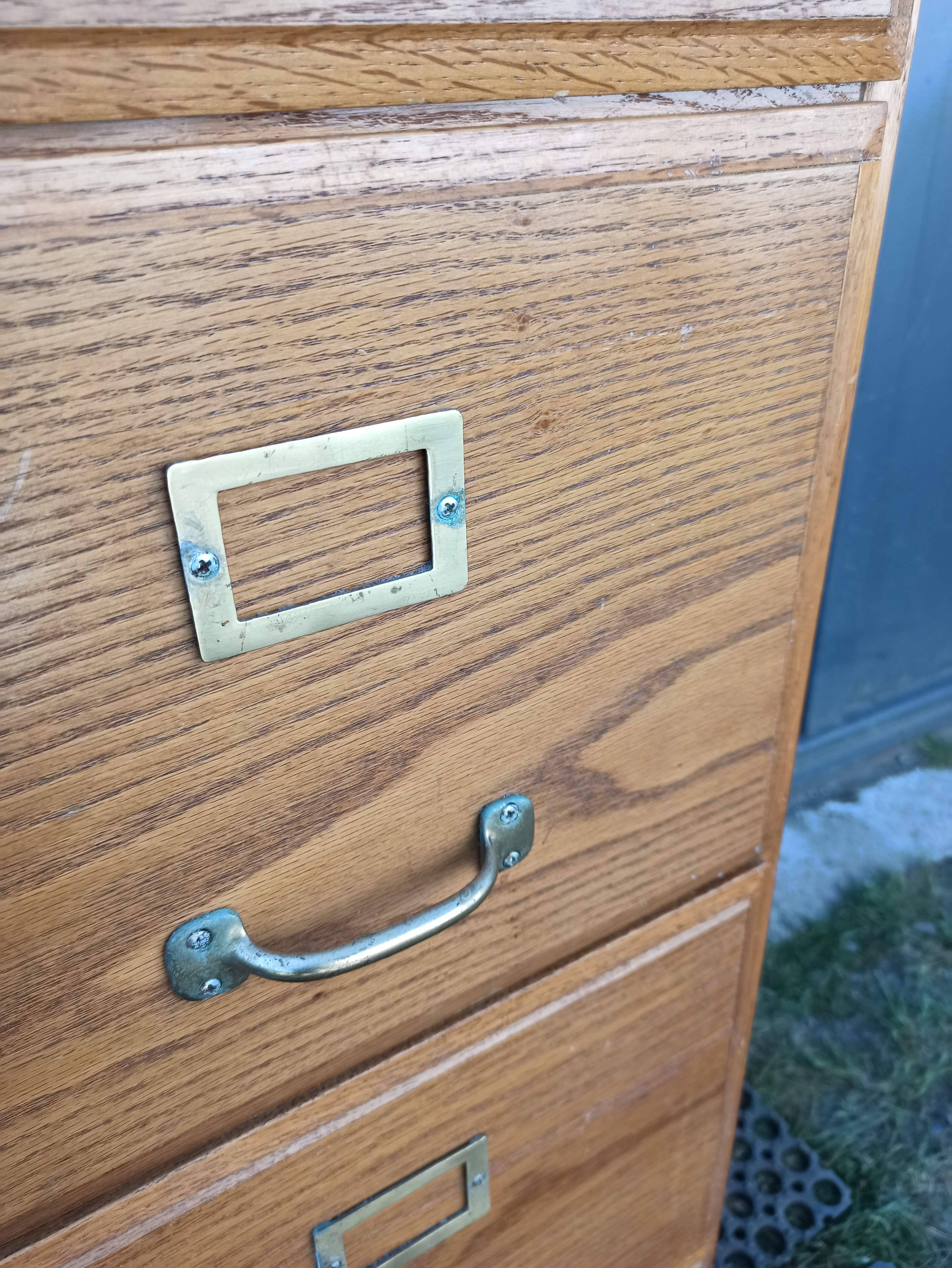 Oak curtain binder notary furniture 4 drawers