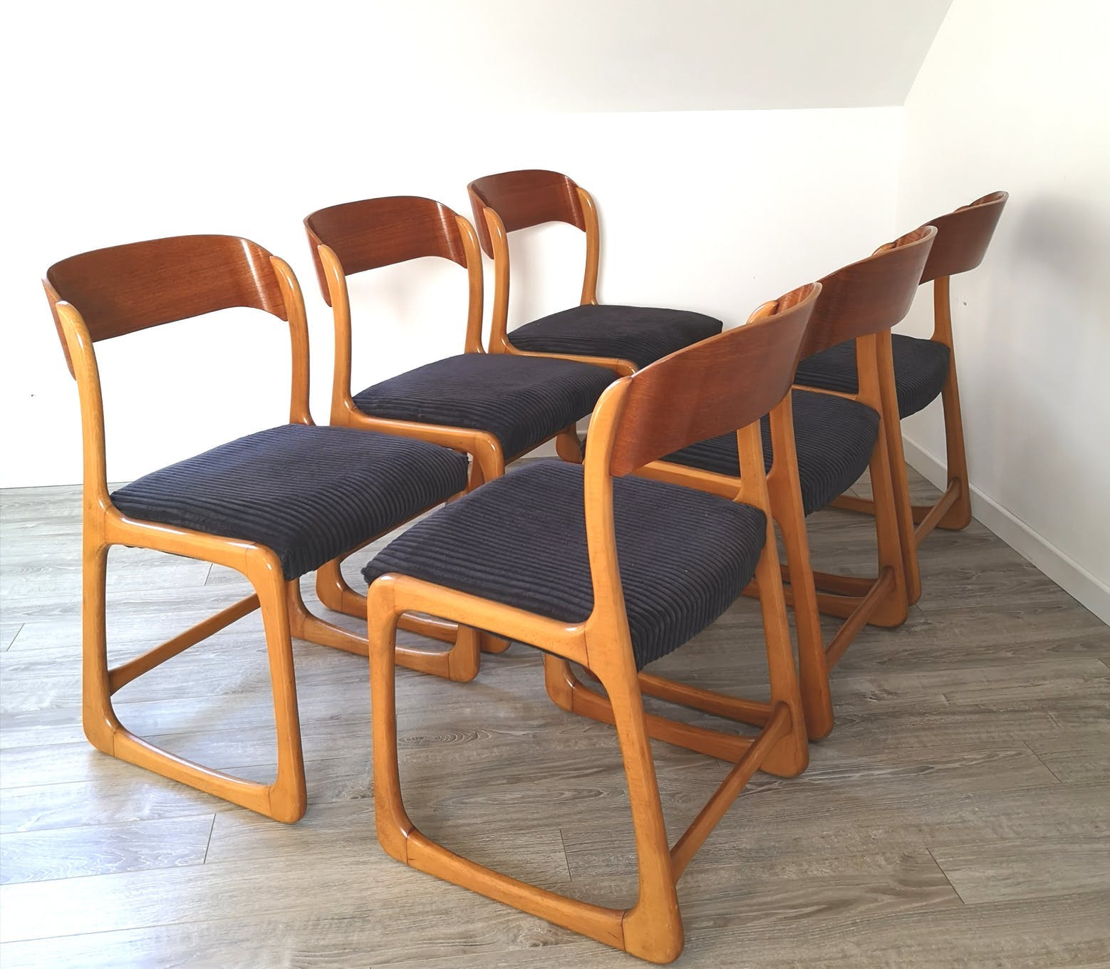 Set of 6 Baumann Sleigh chairs