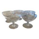 5 coupes à champagne en cristal