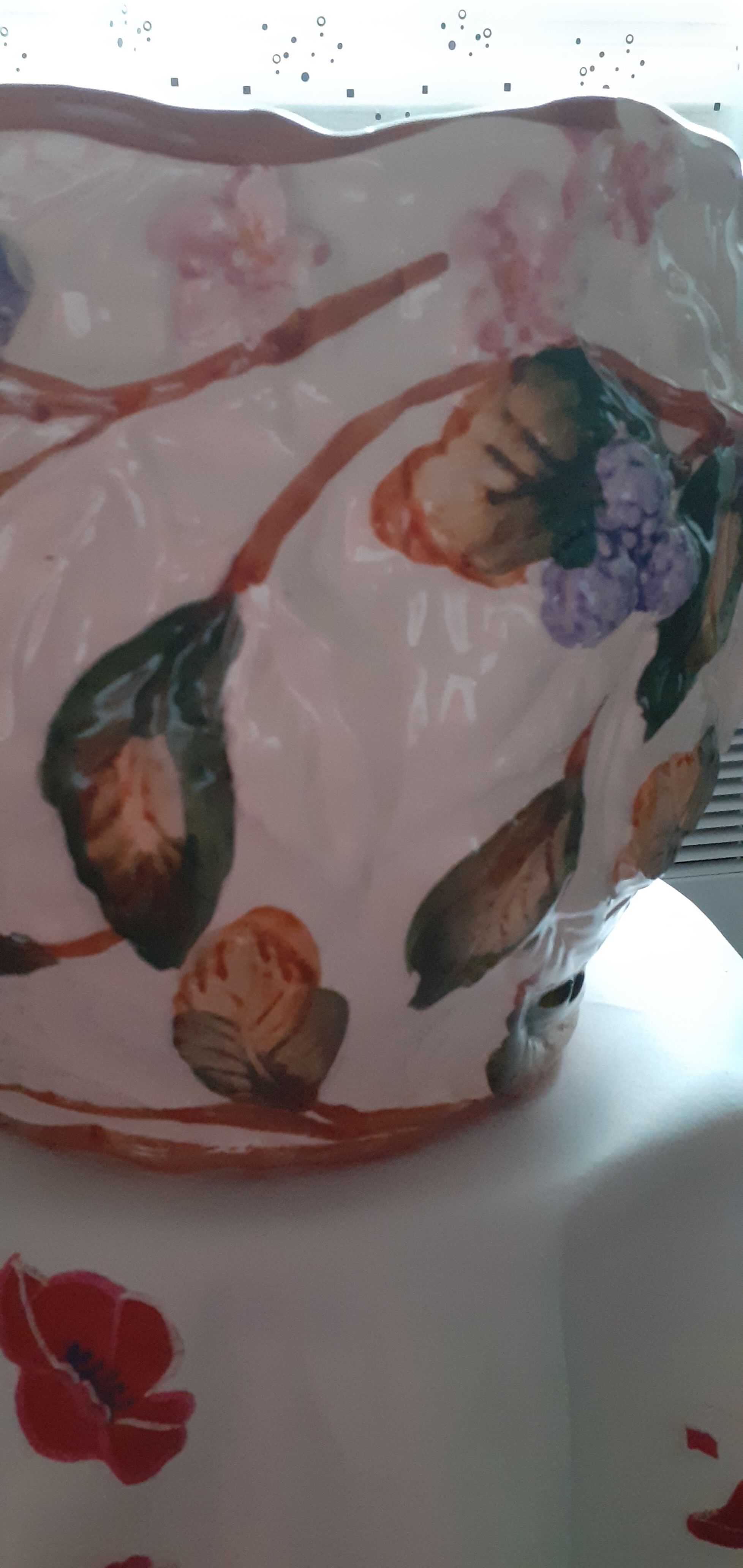 cache pot slurry fruits and flowers ceramic