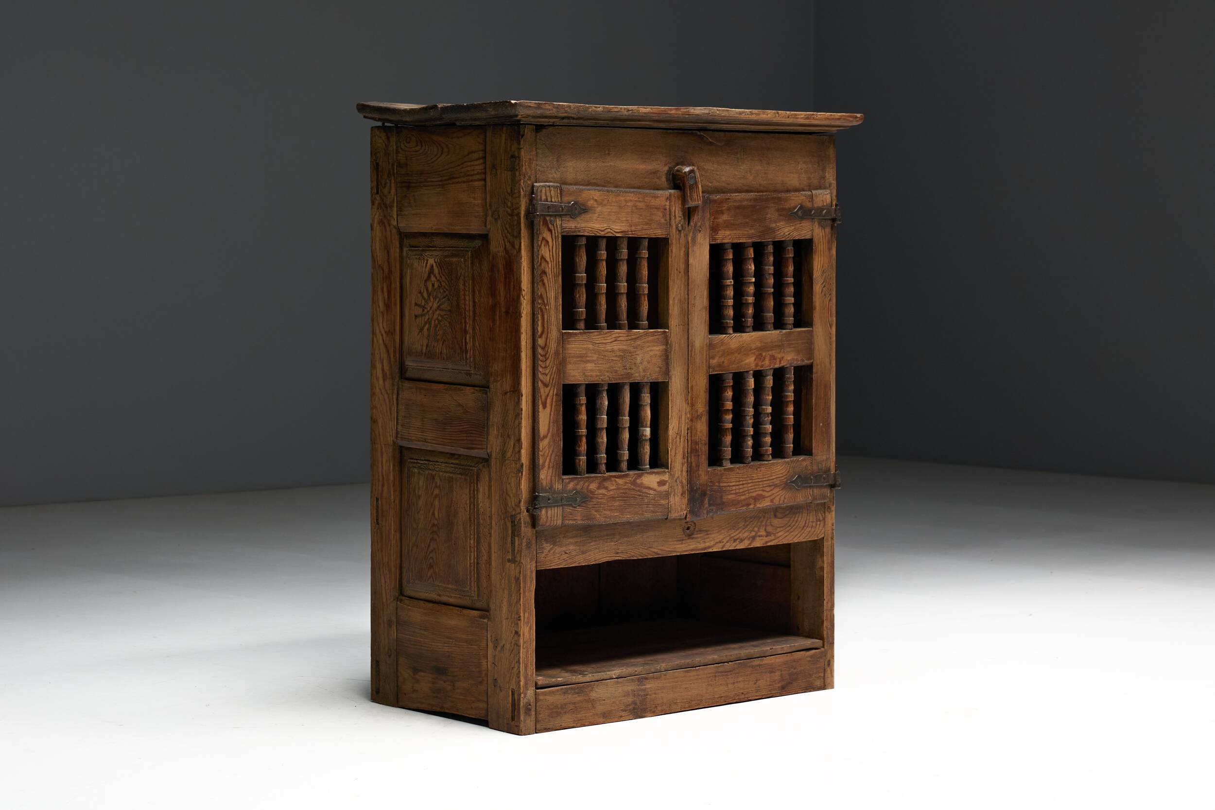 Rural Art Populaire Pantry Cabinet, Spain, 19th Century