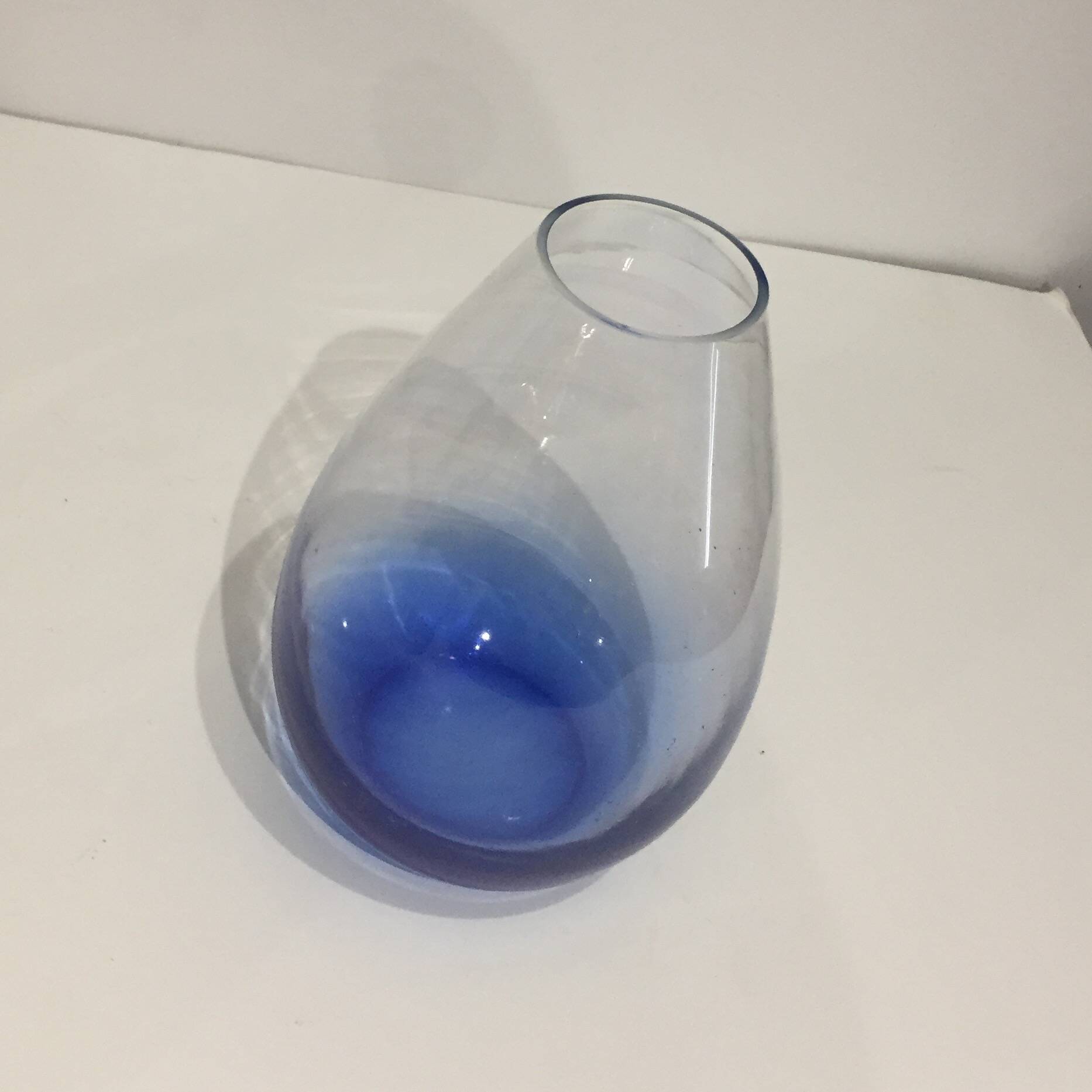 Blue glass vase