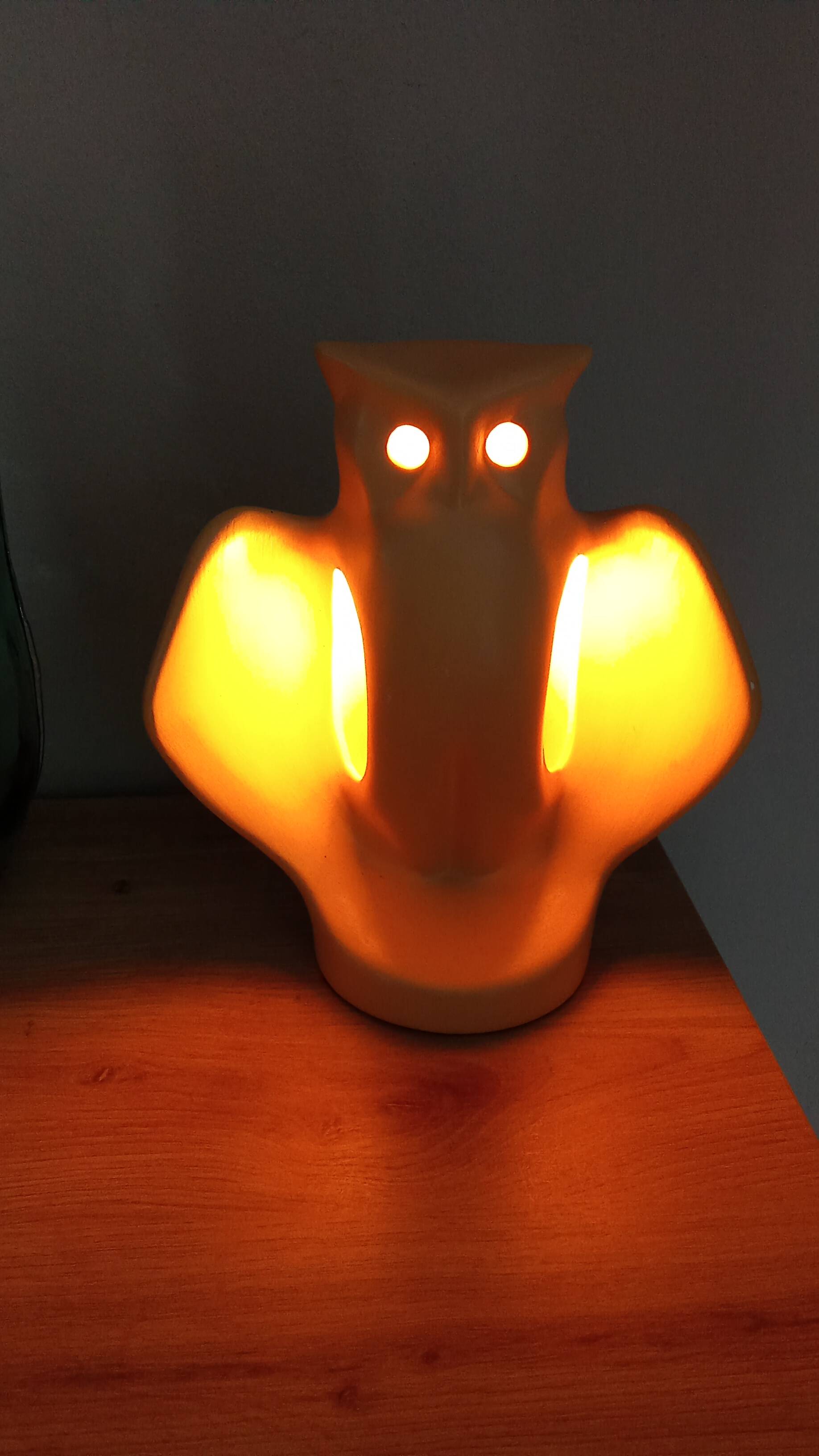 Vintage ceramic owl lamp from the 70s