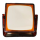 Vintage swivel mirror 70 ́s amber plastic