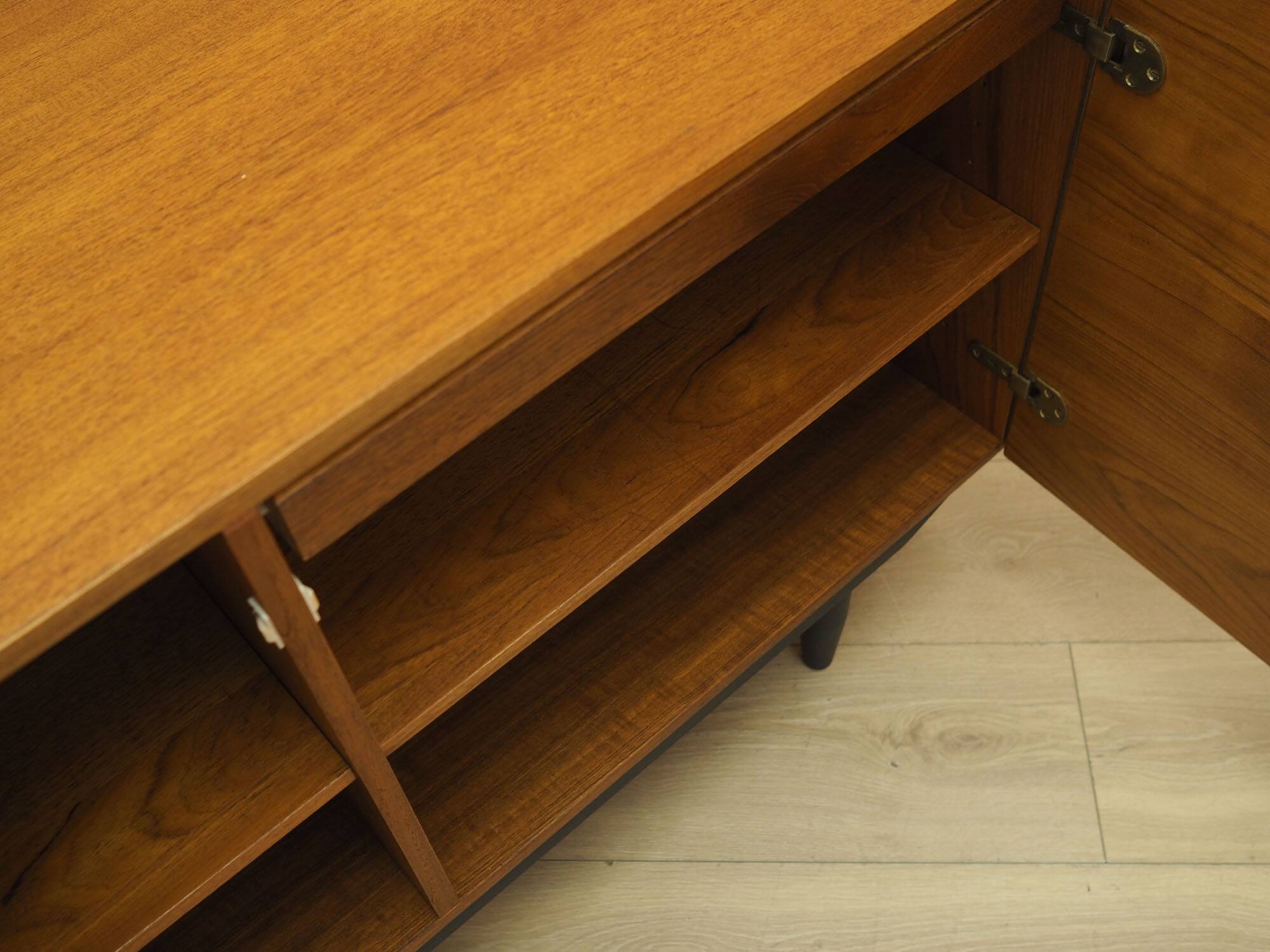 Danish teak cabinet with adjustable shelves, 1960s