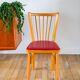 Baumann bistro chair in blond oak and red leatherette, 1950