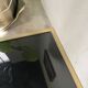 Black lacquer and brass console coffee table