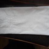 Embroidered white square tablecloth