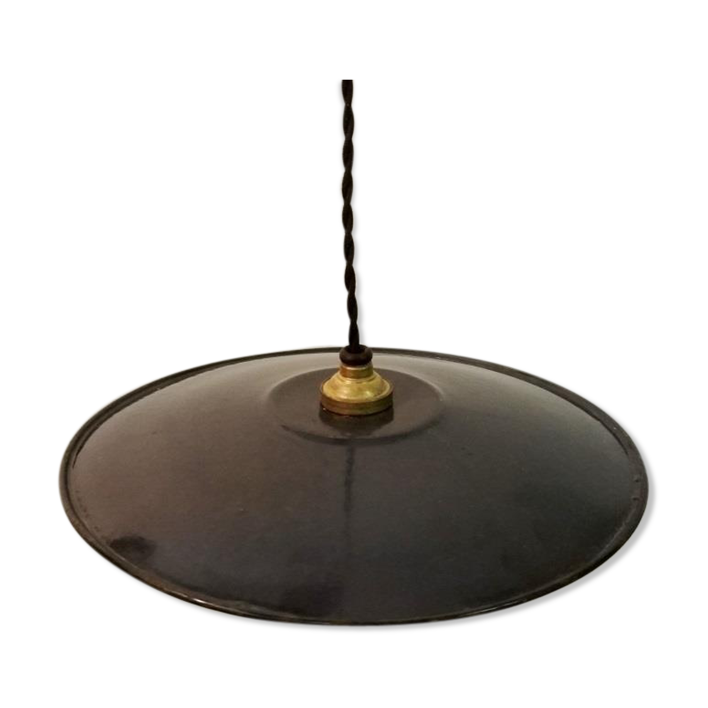 Hanging lamp in black enamelled plate