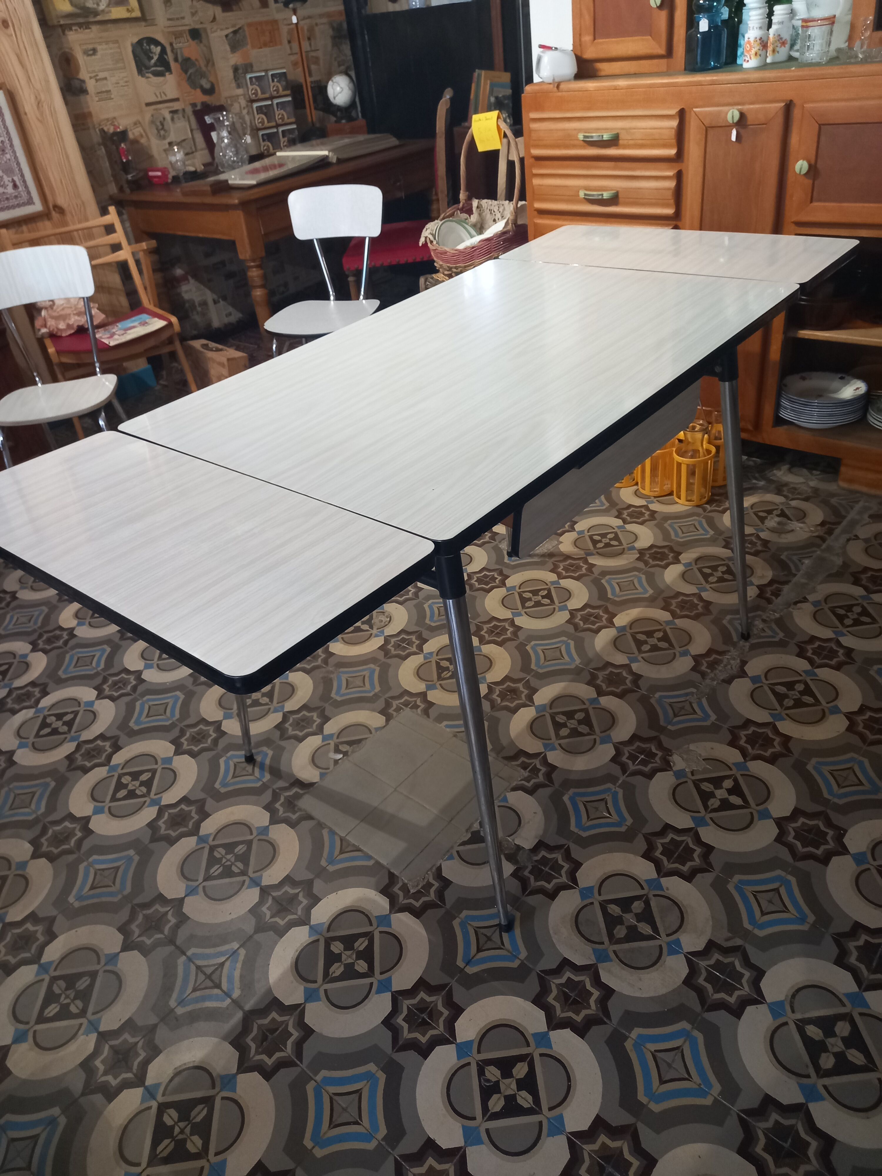 White formica table