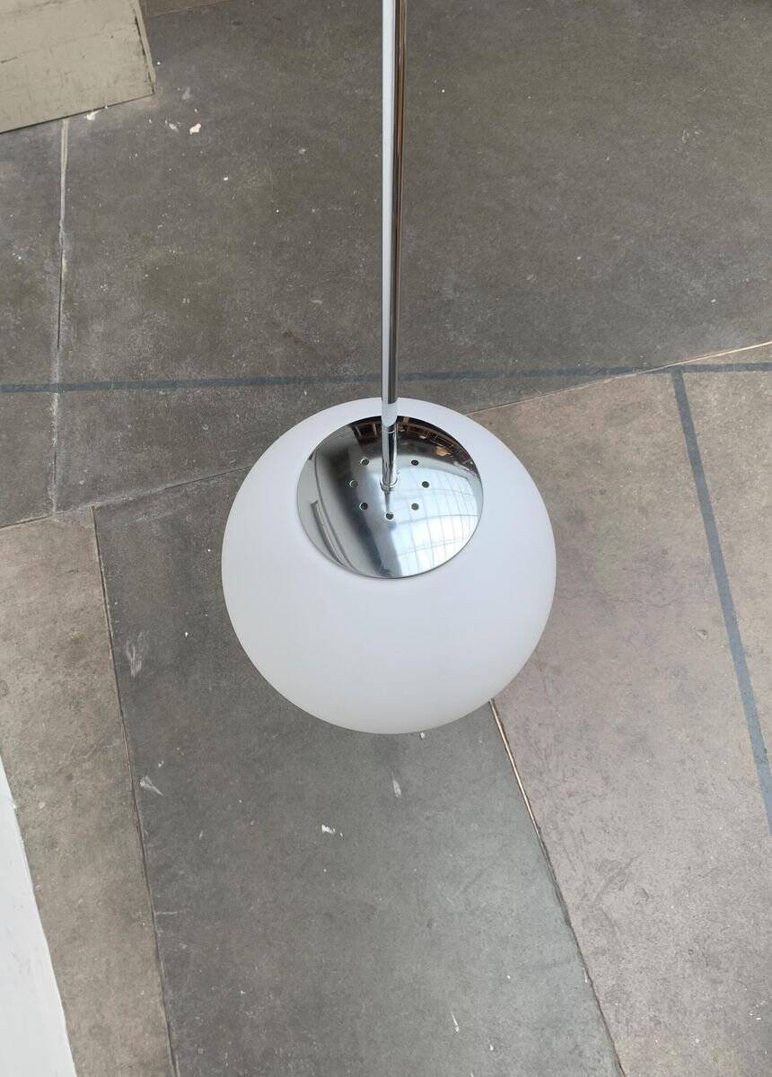 Vintage glass ball pendant lamp in German space style by Limburg.