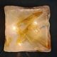 'Wave' ceiling light in amber glass by Mazzega from the 1970s.