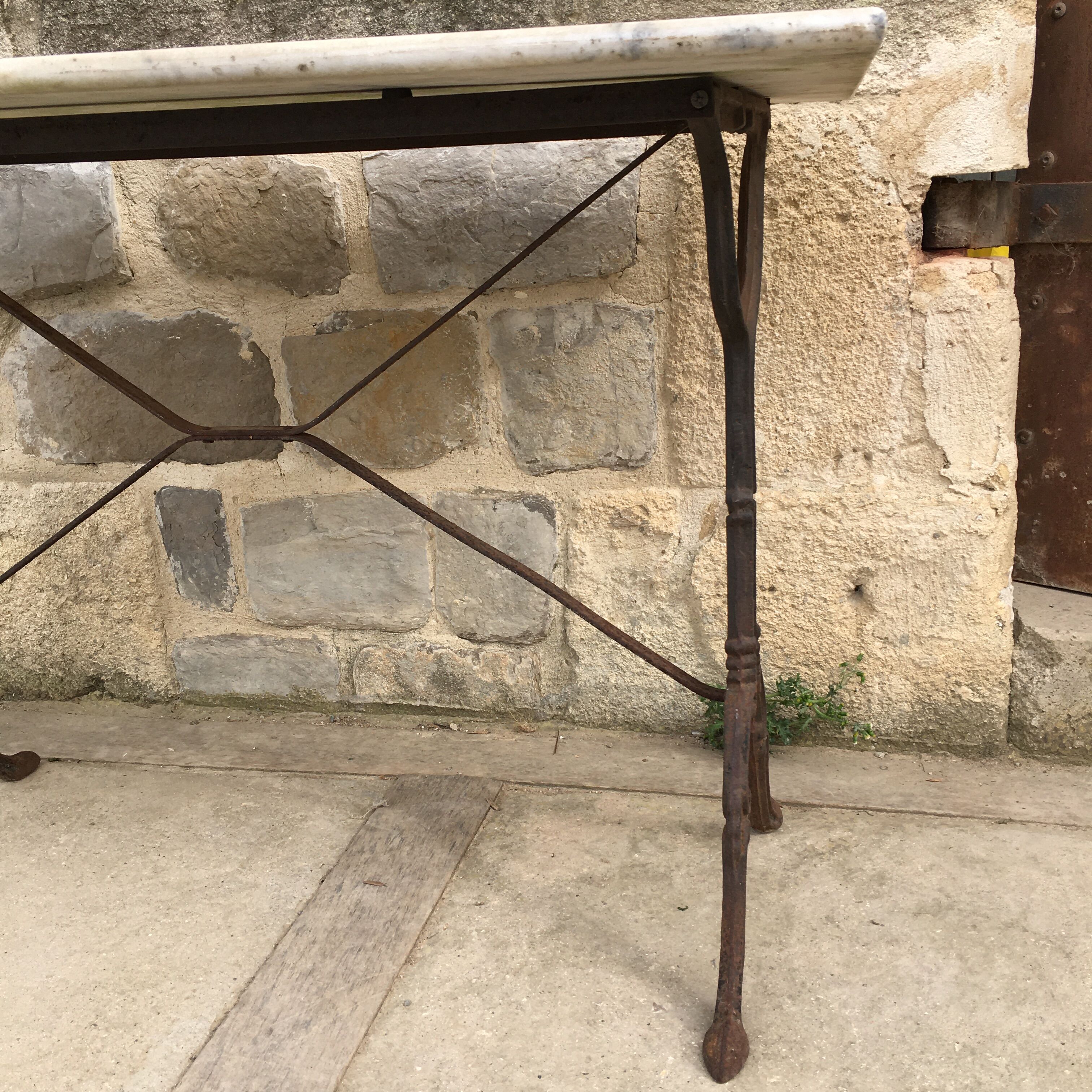 Cast and marble bistro table