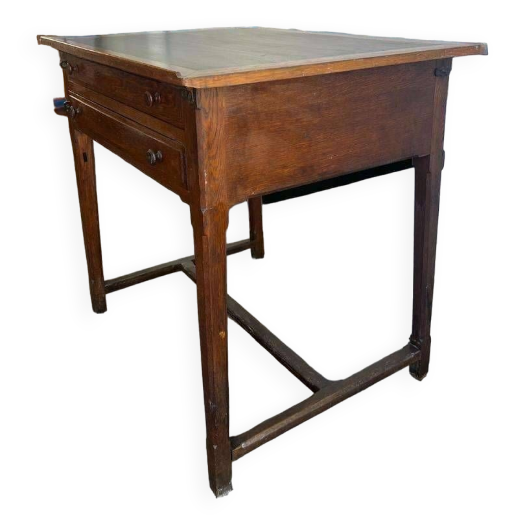 Vintage oak high table / drawing table with deep drawers