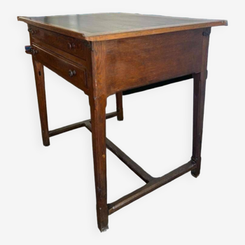 Table haute / table à dessin vintage en chêne avec tiroirs profonds