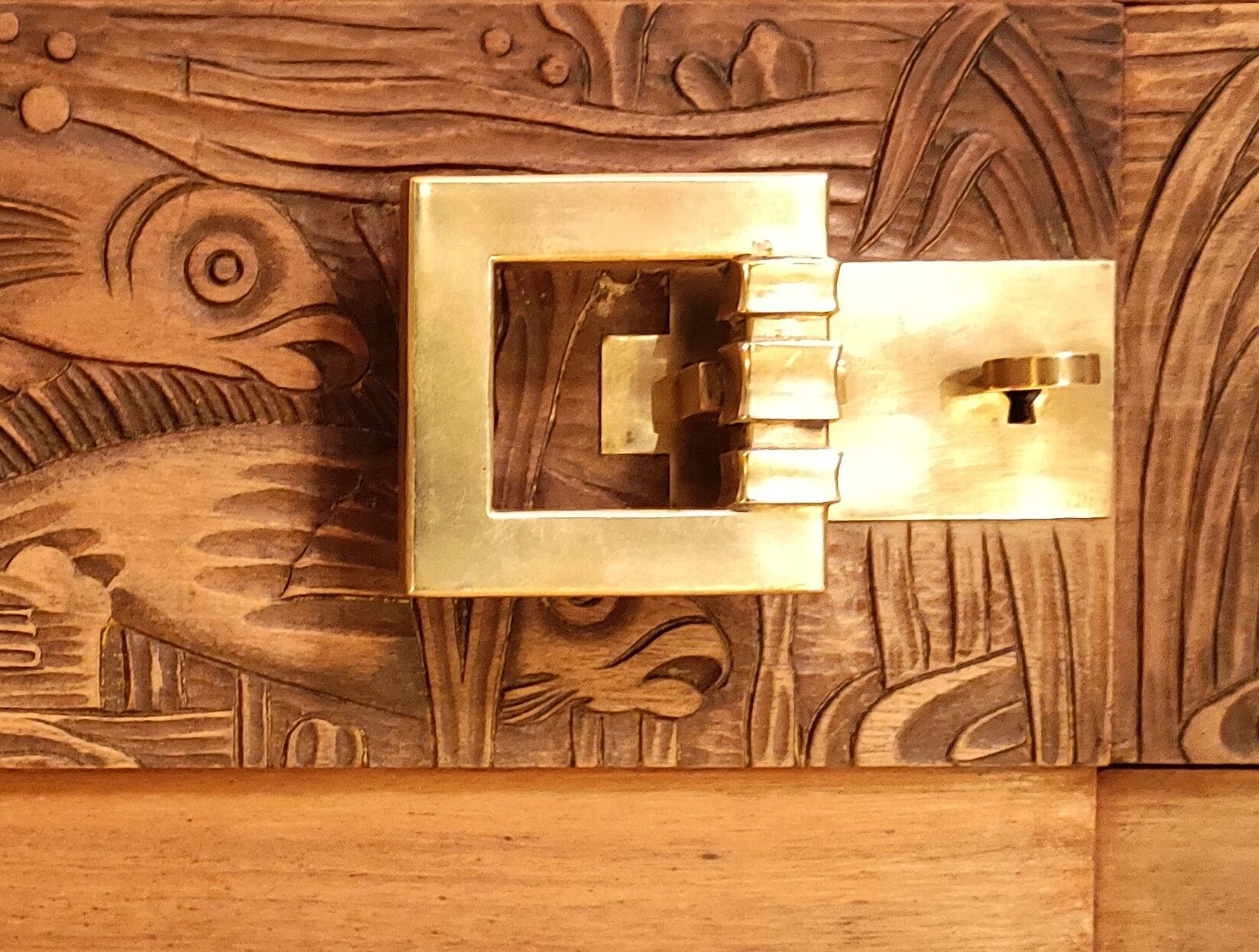 Japanese art deco enfilade with carved frieze