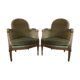 Velvet bergère chairs