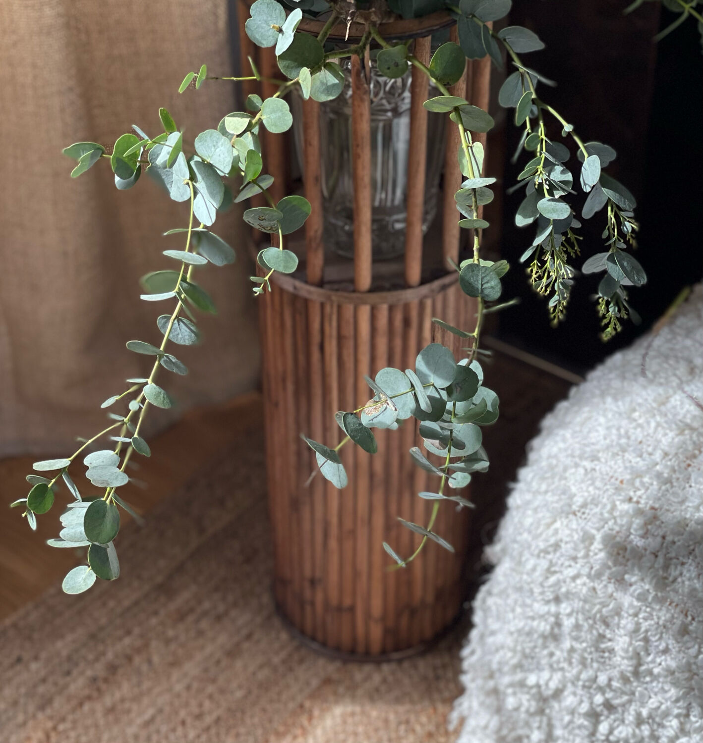 Rattan plant holder